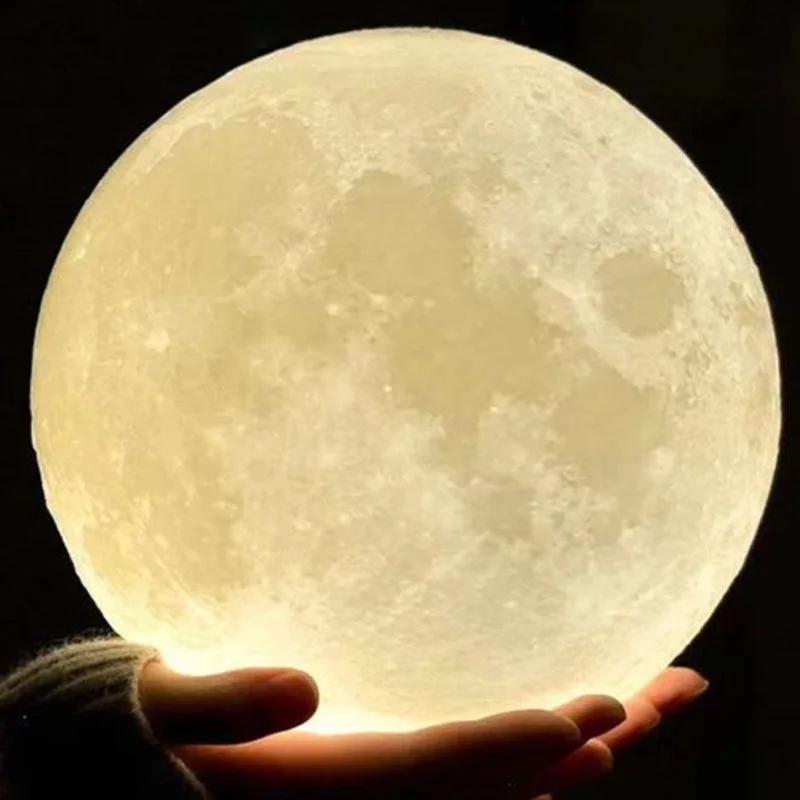 Nordic 3D printing moon chandelier simple children's room bedroom lamp restaurant decoration romantic planet small chandelier