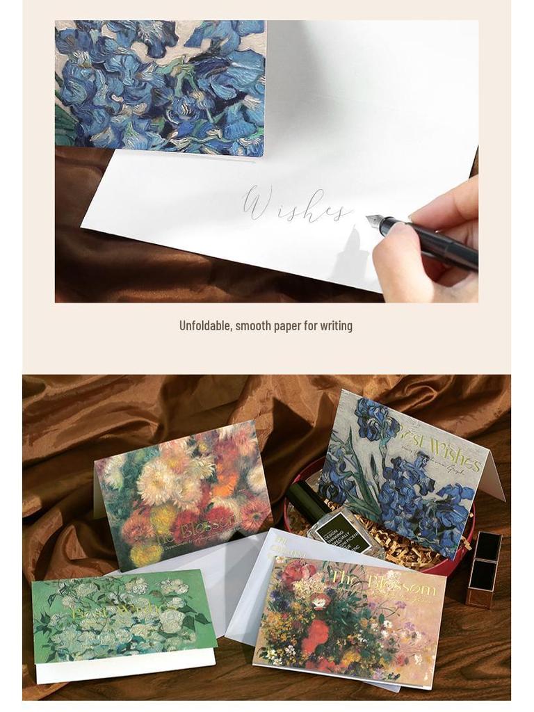 Retro Oil Painting Foldable Greeting Card & Envelope Set - Art Sketchbook Edition
