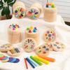 Kids Montessori Color Sorting Toy for Toddlers Wooden Fine Motor Skill Toy for Kids Educational Sensory Learning Game Gifts
