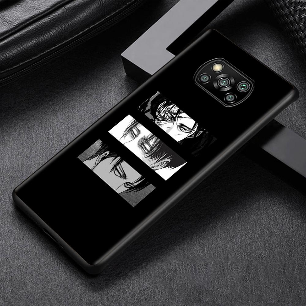 Attack On Titan Cartoon Case for Xiaomi Poco X3 NFC M3 M4 Pocophone F1 F3 Redmi Note 9s 9 8 10 Pro Black Soft Phone Cover Coque