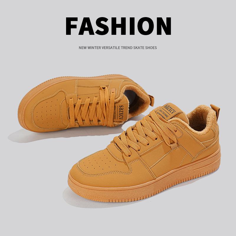 Retro velvet cold-proof and warm casual shoes winter new board shoes BB 39 жёлтый