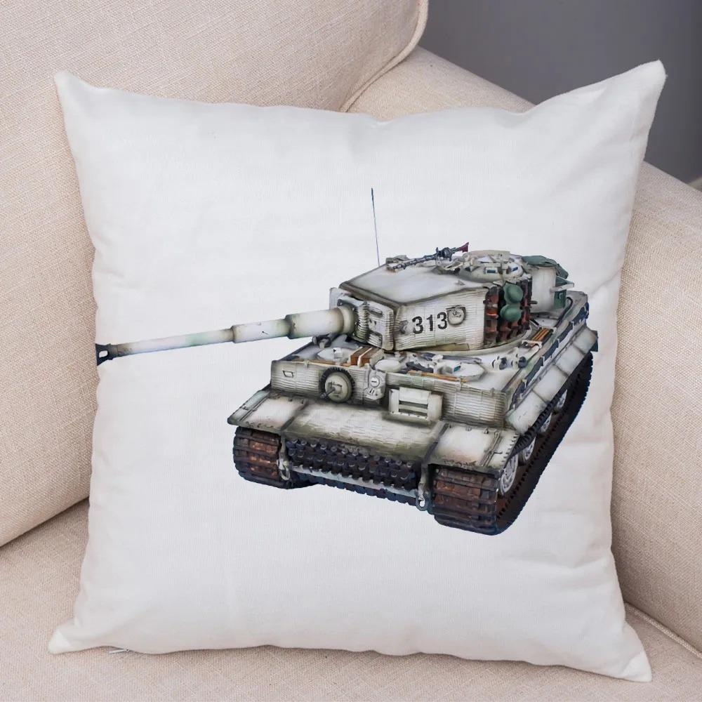 Toy Tank Pattern Pillowcase Office Living Room Car Ornaments Home Pillowcase