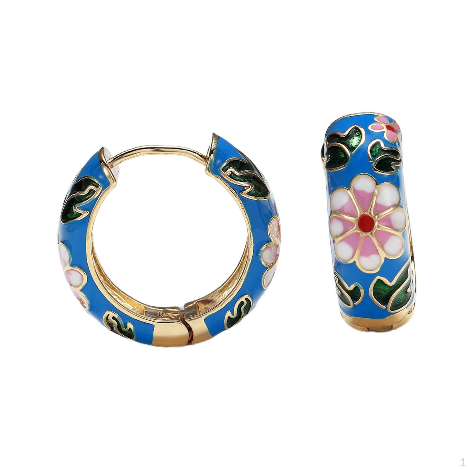 Элегантные Серьги-Кольца Вечерние Украшения Цветной Циркон Гвоздик