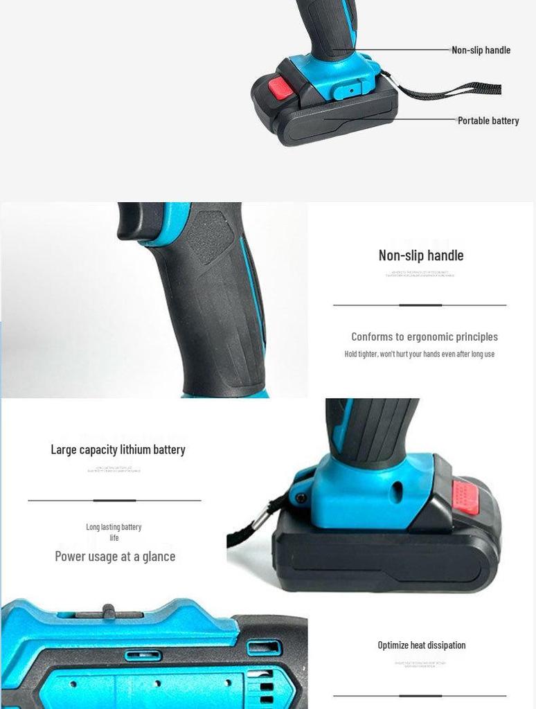 Rechargeable Multifunctional Electric Handheld Impact Drill & Screwdriver with Toolbox