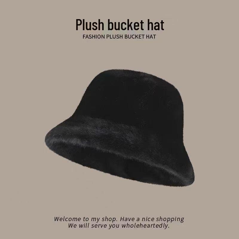 

Women s Faux Mink Fur Plush Fisherman Bucket Hat for Outdoor Warmth