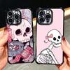 Pink Style Skull Witch Plating Phone Case For Xiaomi Poco X5 X6 X7 X8 Pro Max F8 Ultra F7 M8 M7 M5S Redmi 15C 15 14C 13C 13 X3 1
