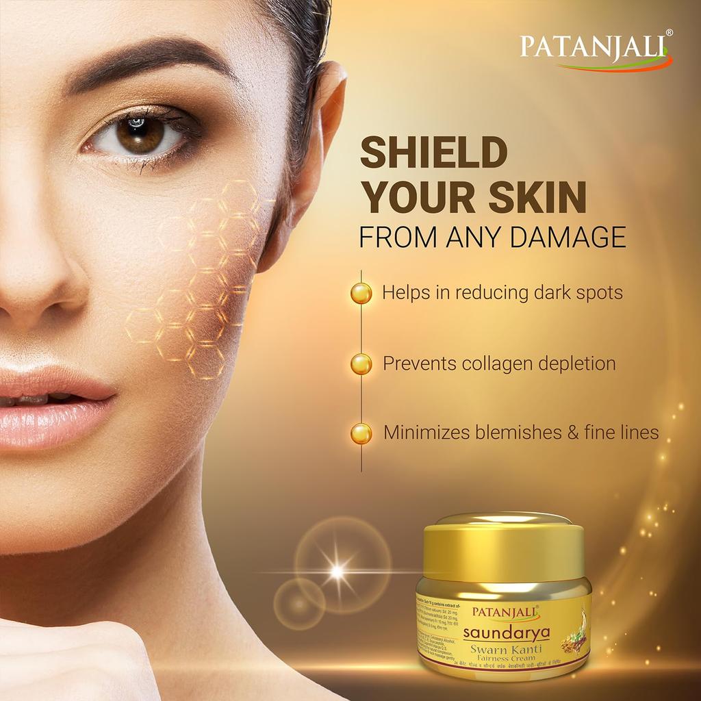 Patanjali Swarna Kanti Cream 50g Pack Of 1 Deep Moisturizing Skin Cream For Soft Glowing Skin