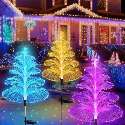 7-Color Solar Lawn Light 5-Layer Christmas Tree Lights LED Courtyard Landscape Lights Waterproof Street Decorative Lights