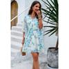 Women's Summer Vacation Casual Printed Lace-up Chiffon Dress