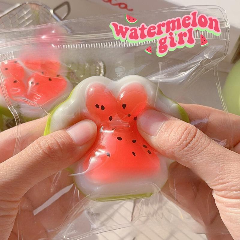 Cute Watermelon Three Color Cat Paw Squeeze Toys Tpr Slow Rebound Decompression Release Toy