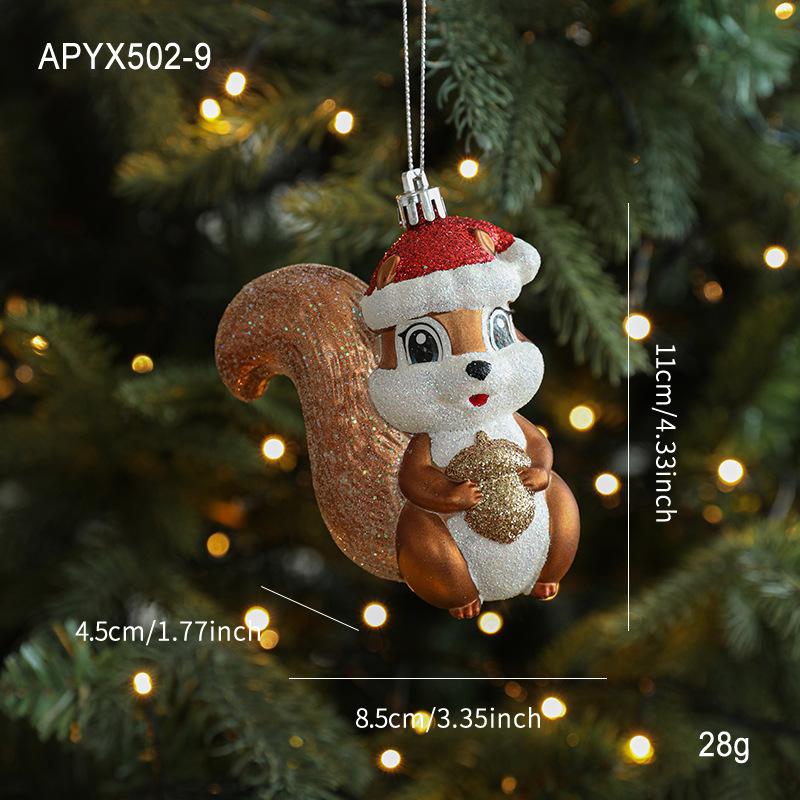 Gold Red Cartoon Christmas Hanging Pendant Decoration Christmas Tree Hanging Ornament New Year Party Home Decoration