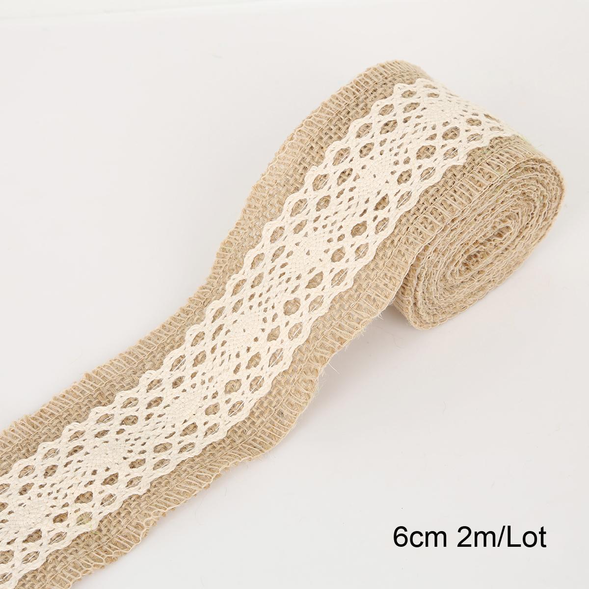 

2 м/рулон натуральная джутовая лента из мешковины, гессианское кружево, джутовый шпагат, винтажный деревенский свадебный DIY-украшение, принадлежности для рождественской вечеринки