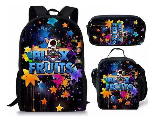 New Roblox Student School Bag Roblox Digital Printing Backpack Three-piece Set Lunch Bag Pencil Case