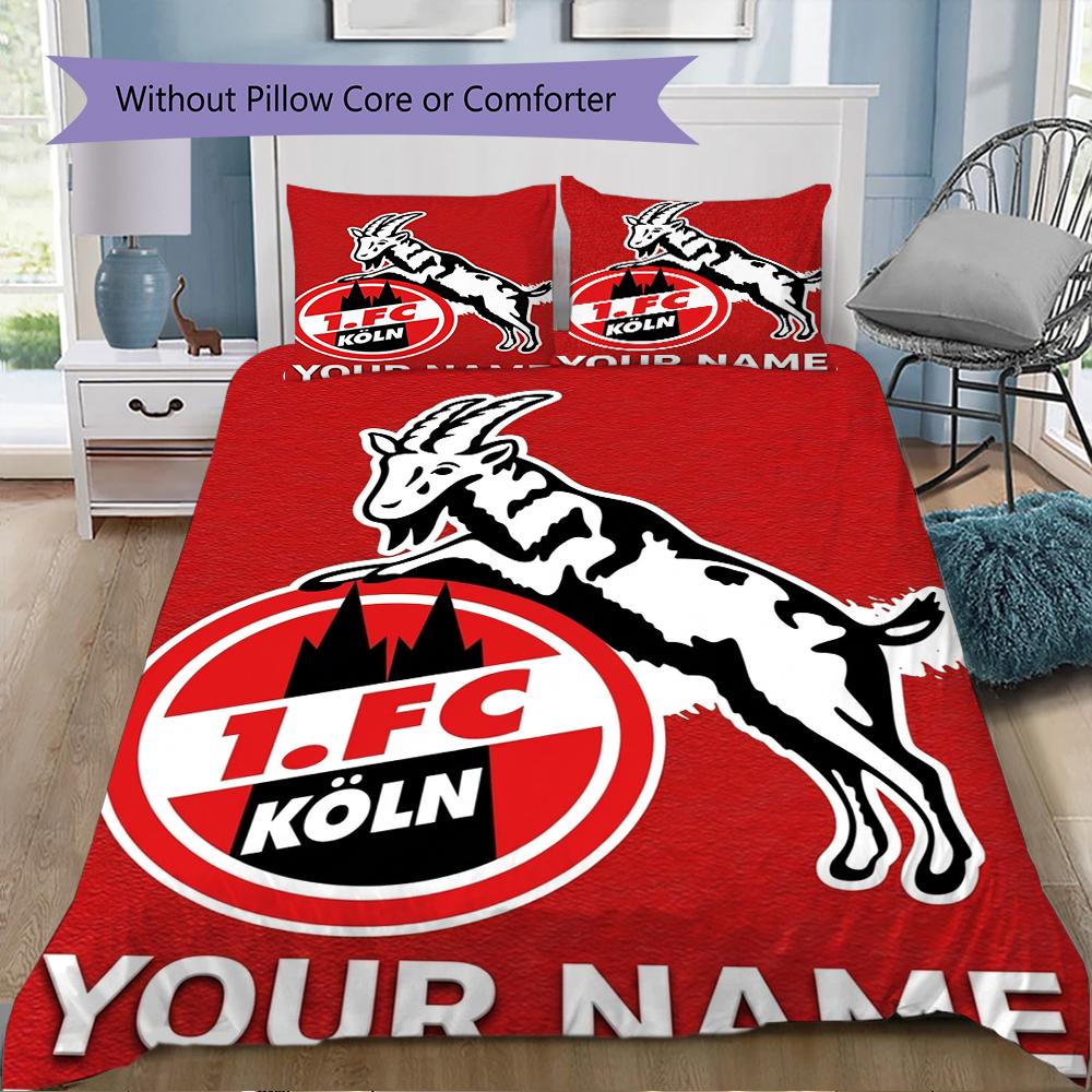 Biancheria da letto personalizzata FC KÖLN, Set piumone Copripiumone Federa Regalo di compleanno per la casa(1 * copripiumino + 2 * federa, senza nucleo)_xia
