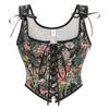 Bustier Stampato Stile Francese con Lacci Sexy Sottile da Indossare Sopra