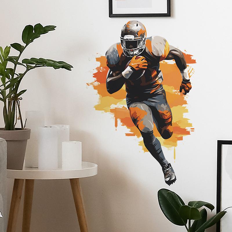 Football Player Wall Sticker Living Room Bedroom Sports Room Wall Background Decoration Sticker