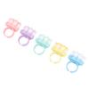 Cat Paw Nail Brush Soft Dense Cute Lightweight Open Ring Nail Brush for Salon Home Use 5pcs