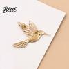 Vintage Alloy Brooch Bling Rhinestone Hummingbird Brooch  Hollow Flying Bird Jewelry Pin  Accessory for Coats Scarves Dresses Shirts Lapel Pin