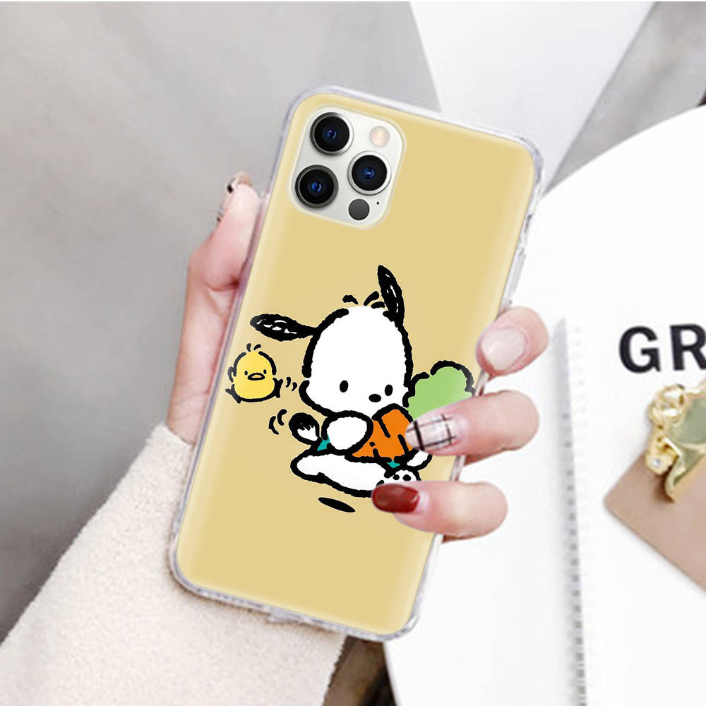 JZ26 Cartoon Pochacco Transparent Case for Samsung A04 A14 A23 M33 M53 Realme 10 9 C35 C55 VIVO Y02 X80 Infinix Hot 30 Note 11 Tecno Spark 8P Pro