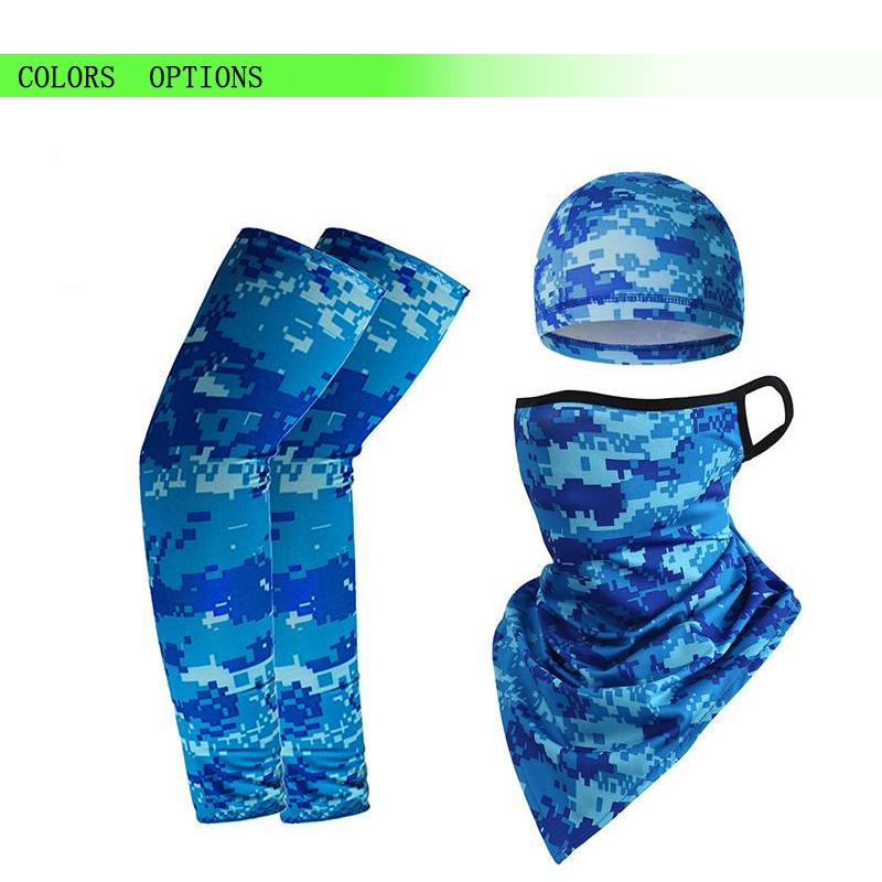 1 Set Unisex Cooling Arm Sleeves Cover Sports Running UV Sun Protection Cycling Sleeves+Riding