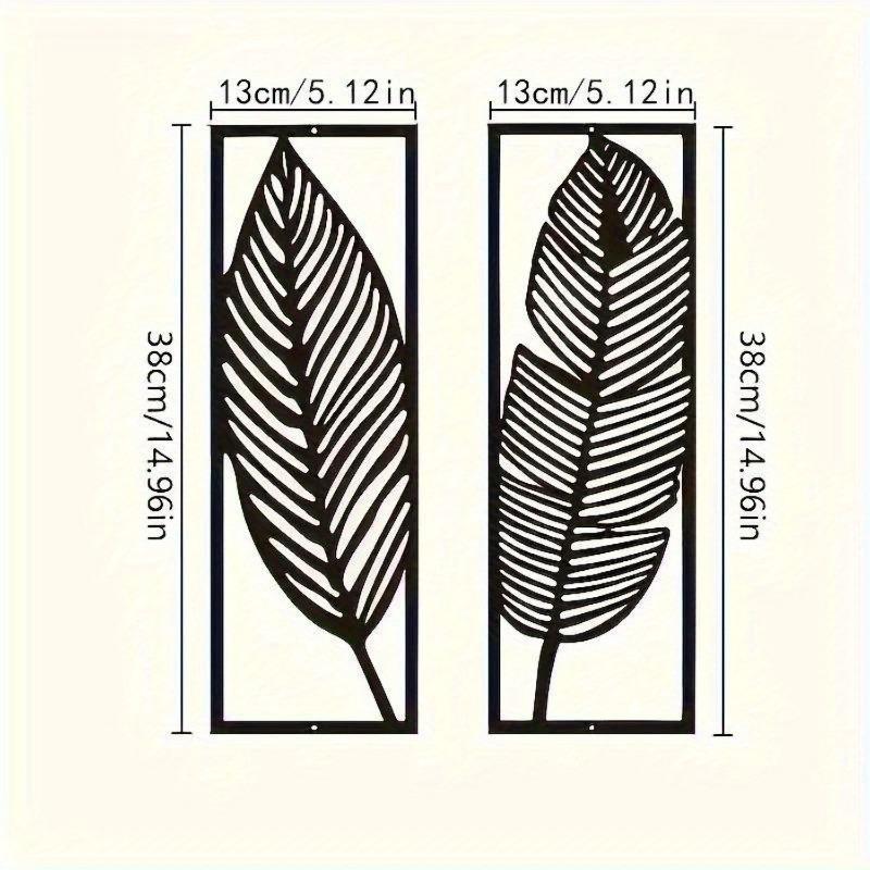 

Metal Wall Art Black Wrought Iron Leaf Decor Set of 2