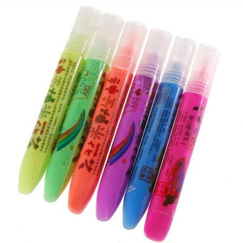 6 Teile/satz Magie Popcorn Stifte Magische Farbe DIY Stifte Blase Popcorn Zeichnung Stifte