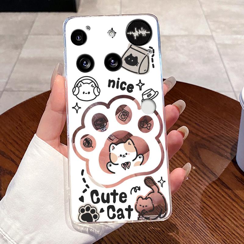 Casing For Nothing Phone (3) Case For Phone3 Back Cover Aesthetic Fashion Cute Cat Cartoon Transparent Soft Silicone Phone Case