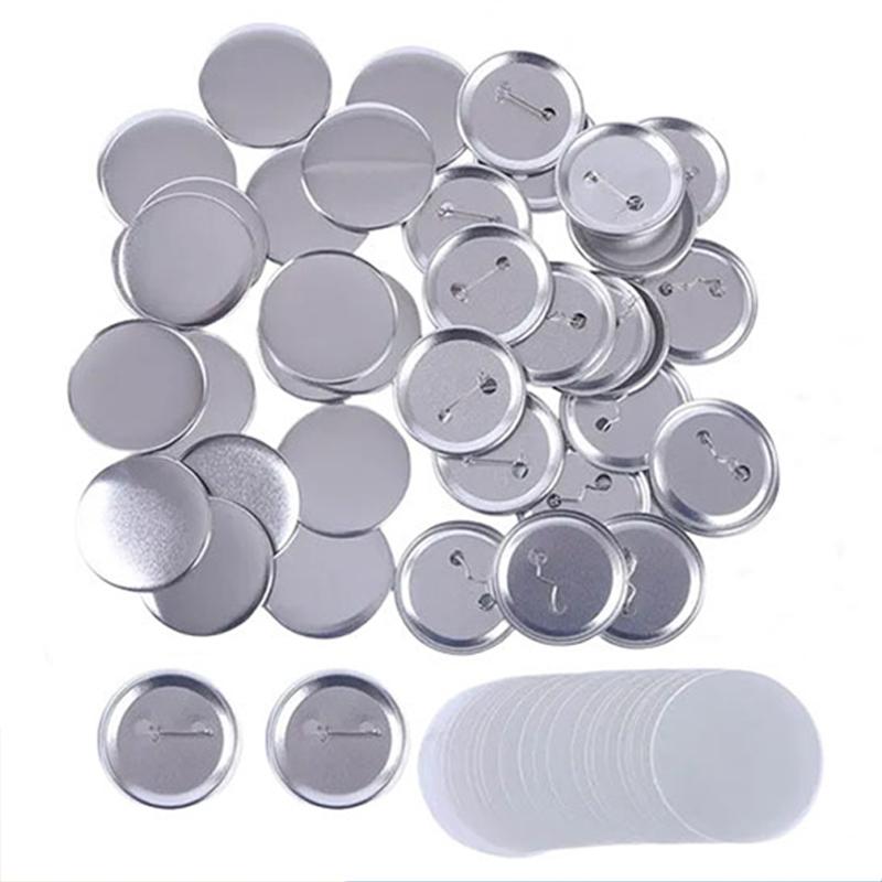 5~20set Blank Badge Pin Button Maker Making Parts Supplies 37mm DIY Button Making Consumables Iron Top Bottom Plastic Film TMZ