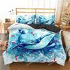 Set Biancheria da Letto Delfino dell'Oceano per Bambini Adulti Stile Boho a Tema Marino Copripiumino Microfibra Copripiumino Creature Marine Arredamento Camera da Letto