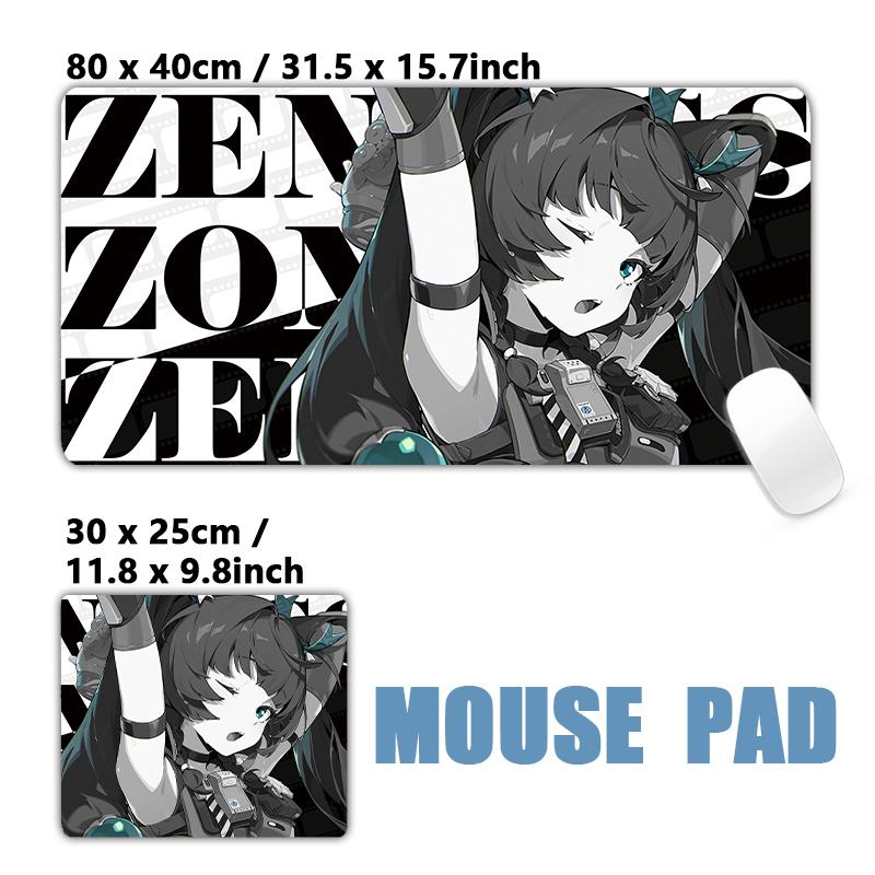 Anime Zzz Mouse Pad 900x400mm Large NonSlip Gaming Desk Mat Laptop Keyboard Tray Office Zenless Zone Zero Black