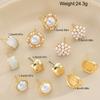 17KM 12pcs French Vintage Earrings Set for Women Fashion Luxury Baroque Geometric Creativity Design Earring Daily Jewelry Gift