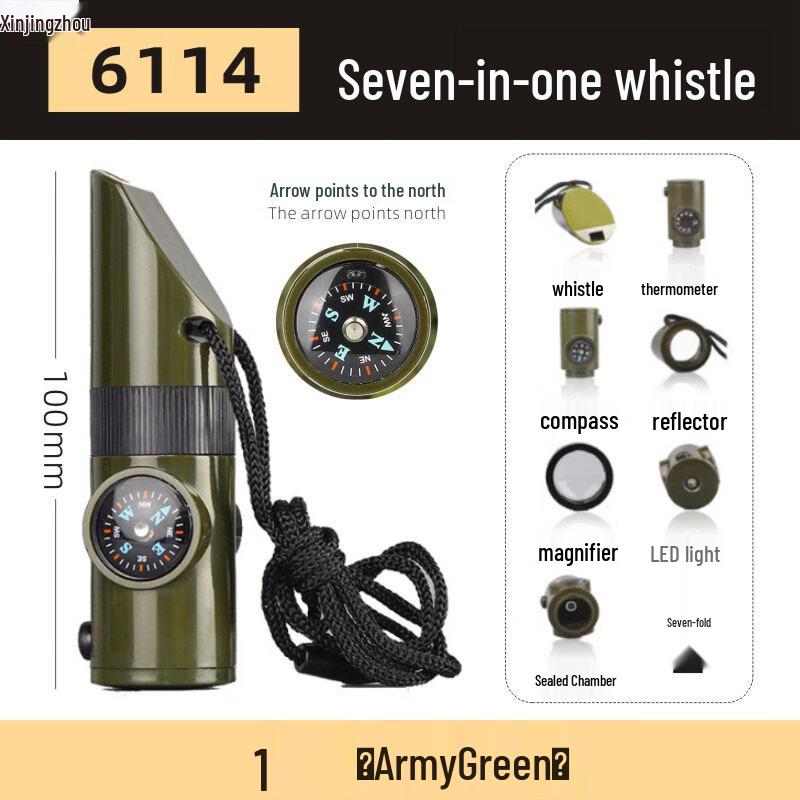 Xin Jing Zhou Outdoor Survival Whistle with LED, Thermometer & Compass