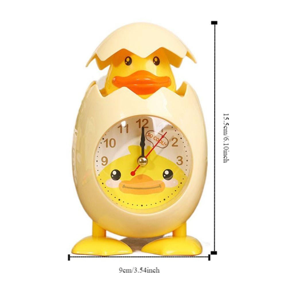 Cartoon Eggshell Alarm Clock Plastic Mini Clock Creative Bell Alarm Clocks  Bedside