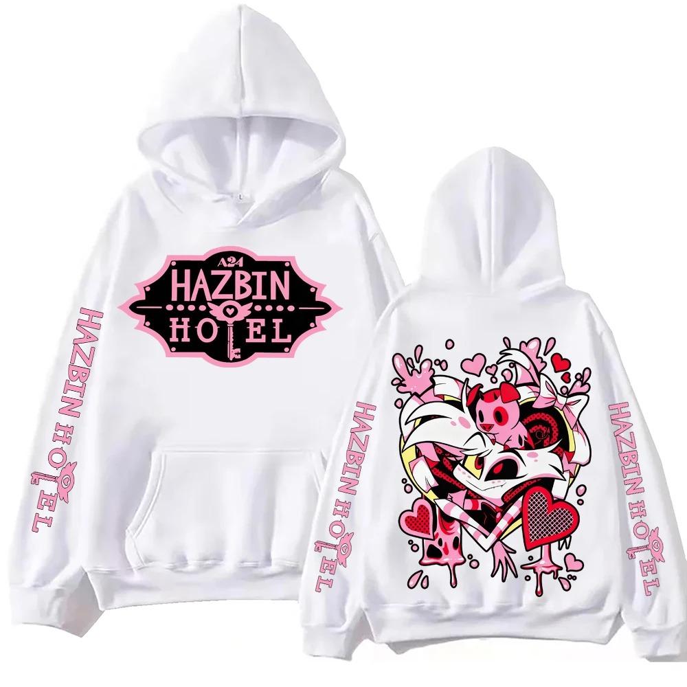 Hazbin Hotel Angel Dust Hoodie Man Woman Harajuku Long Sleeve Pullover Tops Sweatshirt Gift