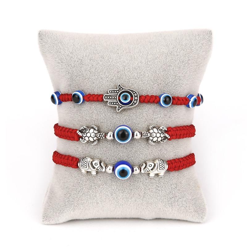 Adjustable Woven Evil Eye Lucky Charm Bracelet Fashion Hand Jewelry For Women