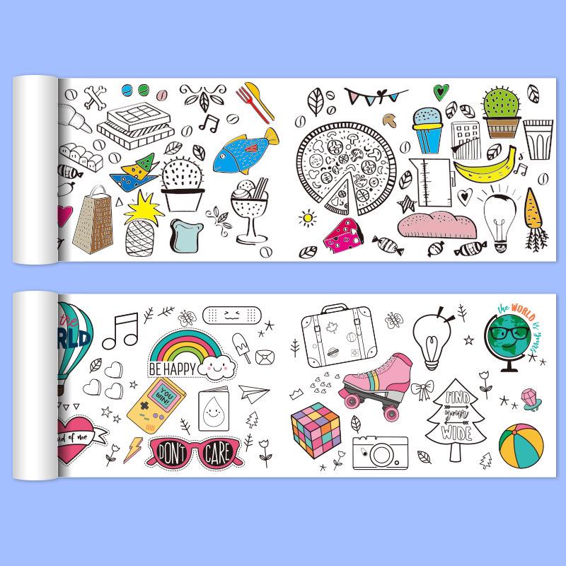 Children’s Graffiti Color Scroll: Large Drawing Paper & Storybook Canvas for Kindergarten
