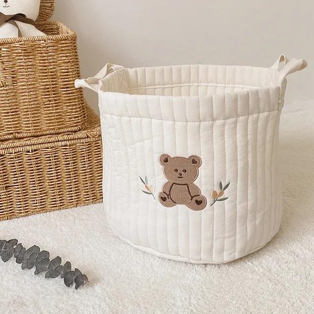 Baby Bags Cute Bear Embroidery Diaper Bag Caddy Nappy Cart Storage Mummy Maternity Bag for Newborn Diapers Toys Organizers