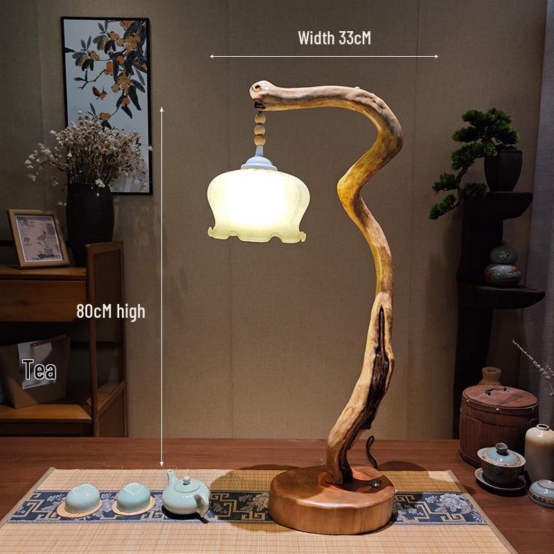 

Настольная лампа Увядшая Древесина Азалии , Светильник для Атмосферы Китайской Чайной Комнаты, Декоративный Орнамент из Резьбы по Корню, Ручная Работа DIY Освещение.