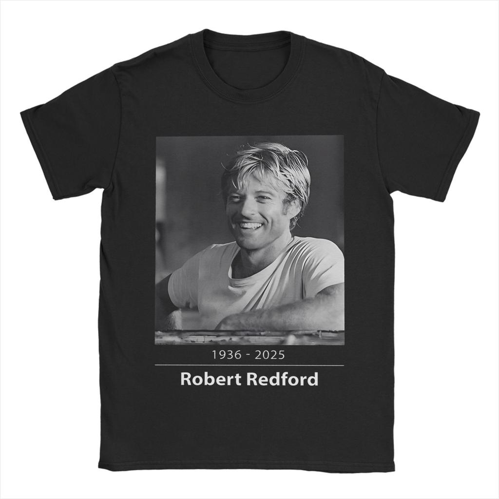 Robert Redford Vintage Tribute T Shirts Men's 100% Cotton Funny T-Shirt Crew Neck Tee Shirt Short Sleeve Clothing Plus Size