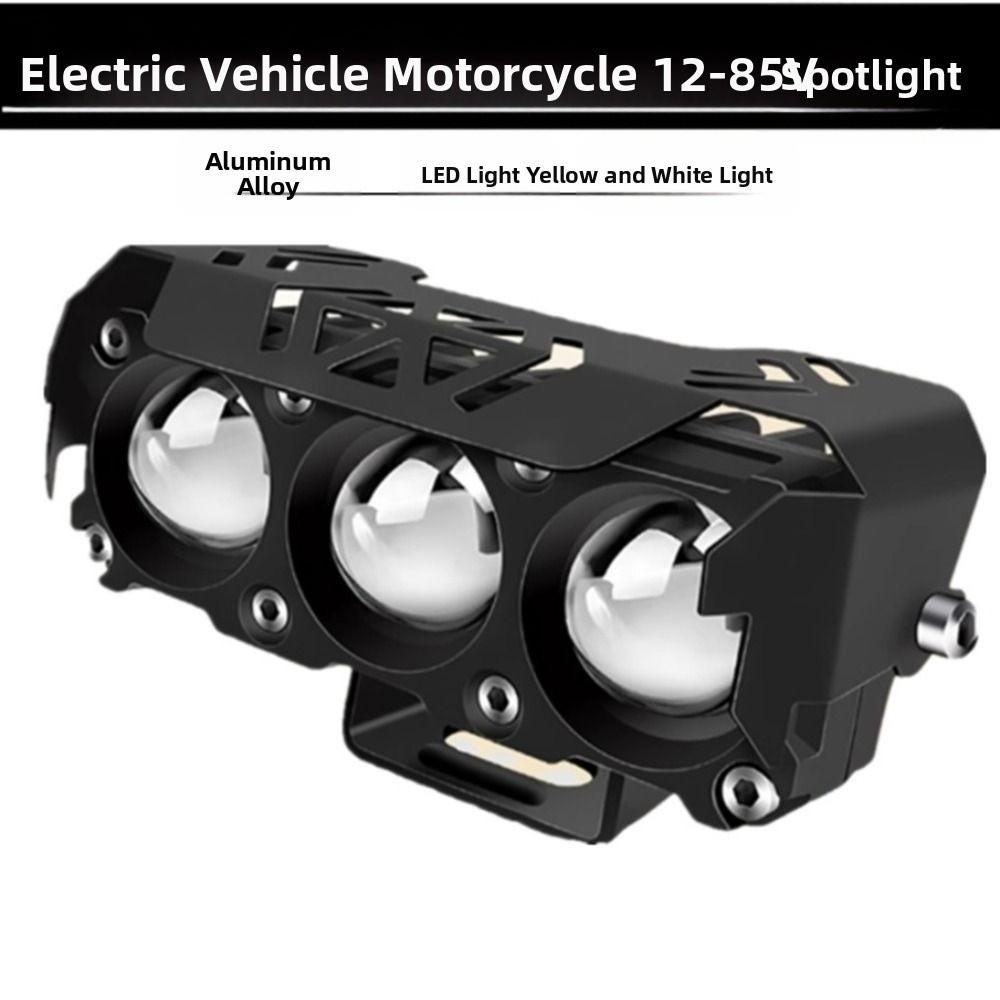 Super Bright Motorcycle LED Spot Light Dual Color Mini Lens Headlight for Car Trucks SUV UTV