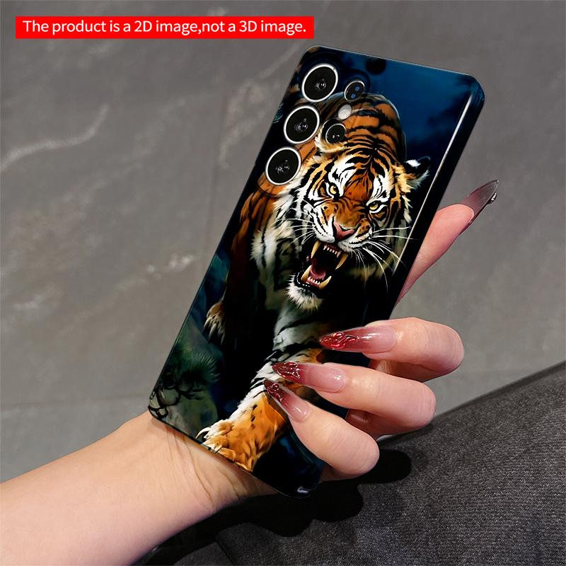 2DFlat Samsung Phone Case Roaring Tiger In Night Forest Applicable To Galaxy S23 S24 S25ULTRA S26 A12 A14 A15 A16 A54 A55