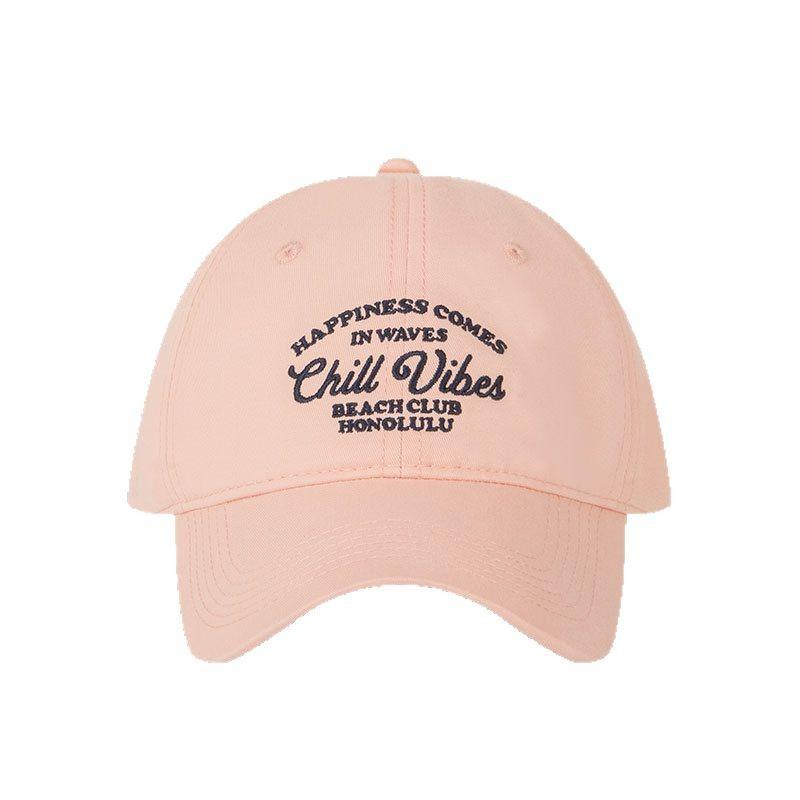 Retro American Three Dimensional Embroidered Letters Baseball Hat for Women Street Versatile Face Showing Little Couple Baseball Cap