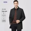 Luomeng Men's Business Casual Mid-Length Trench Coat