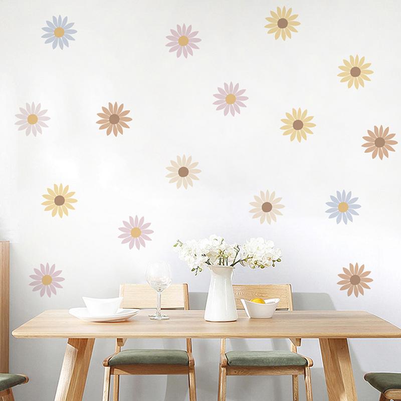 Flower Wall Stickers Bohemian Style Cute Daisy Decals Fashion Home Decor Flower Stickers For Bathrooms Kitchens Bedrooms Nursery