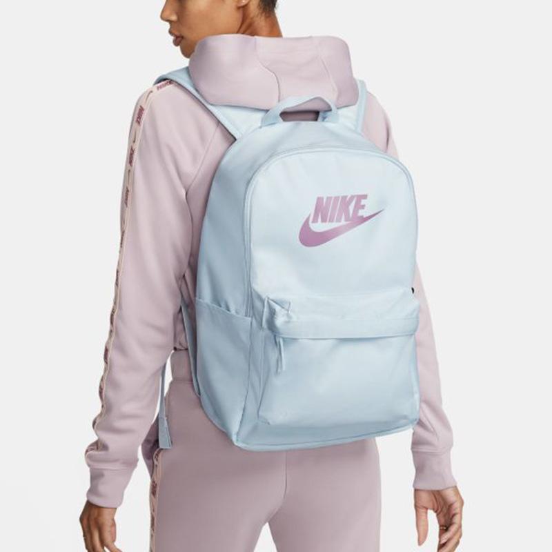Nike Sports Casual Large Capacity Printed Logo Fabric Backpack Unisex Backpack Baby-Blue DC4244-474