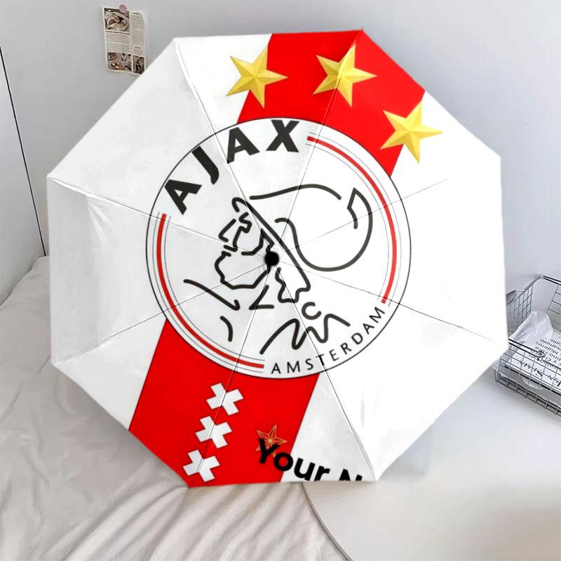 1 PC Automatic Folding Umbrella - AFC Ajax Custom Name Pattern, Portable & Foldable Design with 8 Ribs, Christmas Birthday Gifts