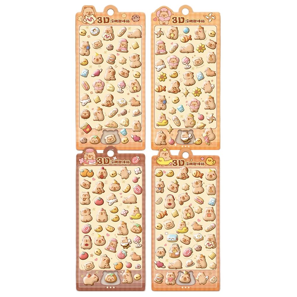 3D Decorative Stickers Kawaii Capibara Panda Candy Sticker Diy Phone Luggage Motorcycle Laptop Fun Sticker