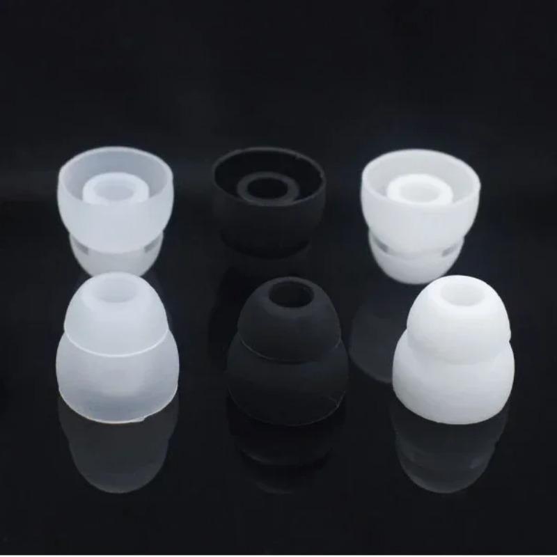 Two Layer Silicone Eartips Earphone Replacement Earbuds Earplugs Noise Reduction Ear Pads Headphone Protector Eartips Cap S M L