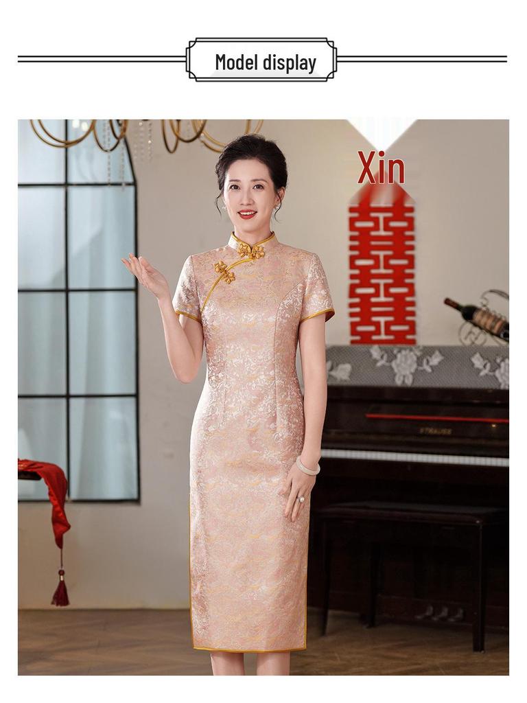 Elegant Retro Qipao Jacket: New Chinese Wedding Mother’s Autumn/Winter 2025 Top (Style 60671)