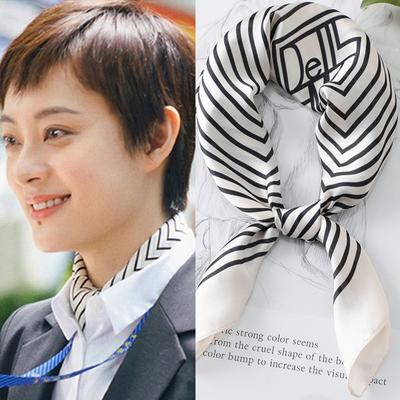 70 * 70cm New Silk Small Square Scarf For Women'S Neck Protection Professional Scarf Versatile Hair Tie Headscarf Scarf